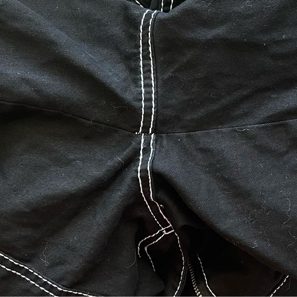 Tripp NYC Lolita Bondage Pants Lace Trim Chains Black White 25 EUC - Picture 4 of 10